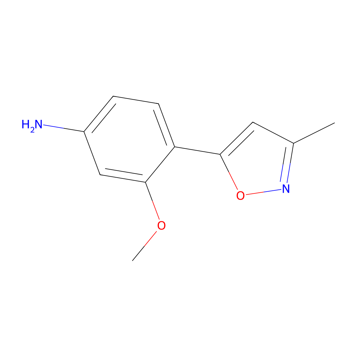 3-Methoxy-4-(3-methylisoxazol-5-yl)aniline molecular structure, CAS 1235492-21-3