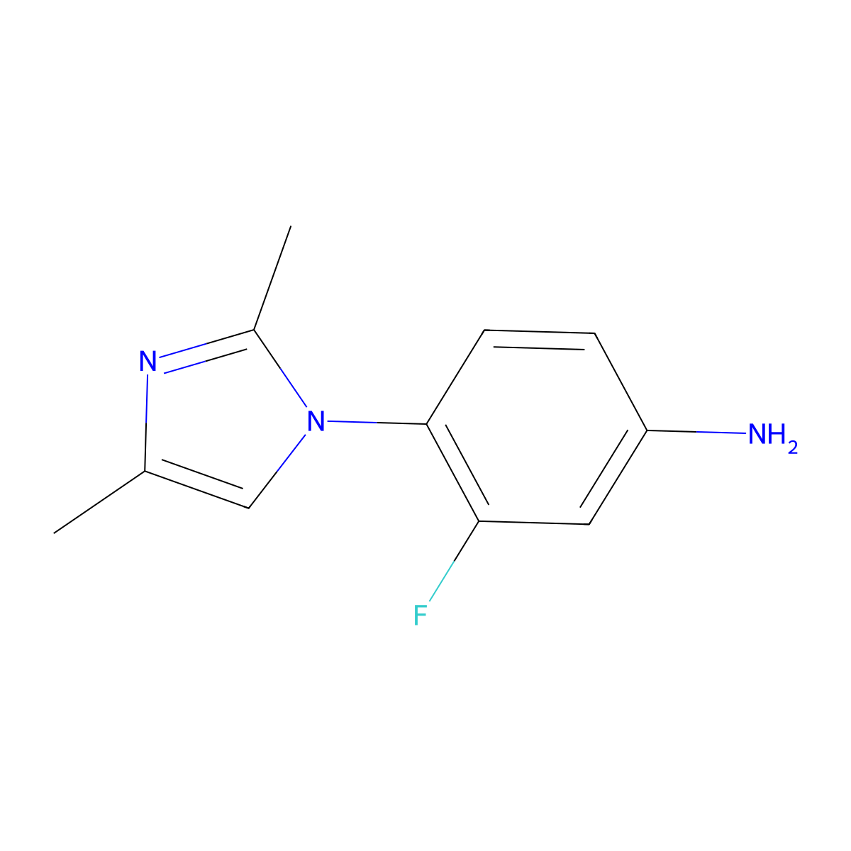 4-(2,4-dimethyl-1H-imidazol-1-yl)-3-fluoroaniline molecular structure, CAS 1235492-75-7