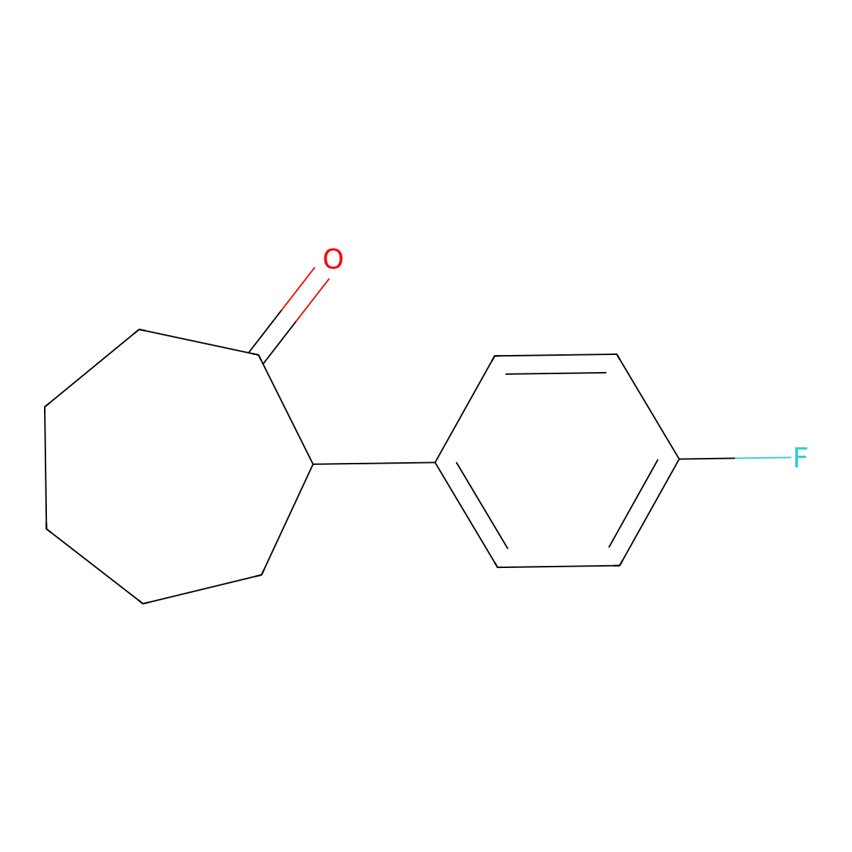 2-(4-Fluorophenyl)cycloheptan-1-one molecular structure, CAS 1235493-21-6