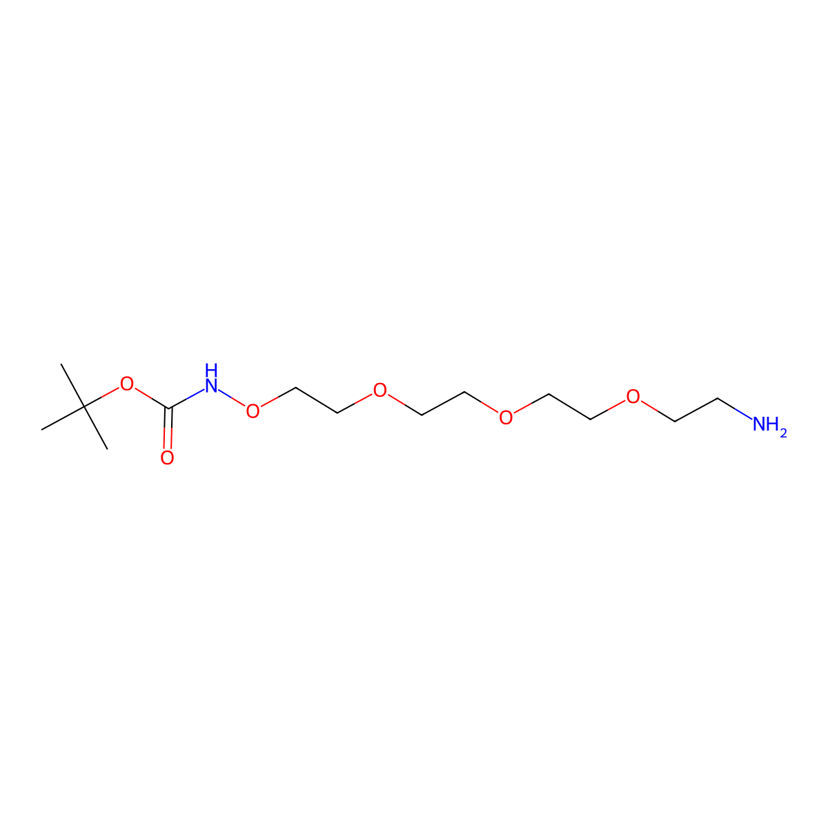t-Boc-Aminooxy-PEG3-amine molecular structure, CAS 1235514-18-7