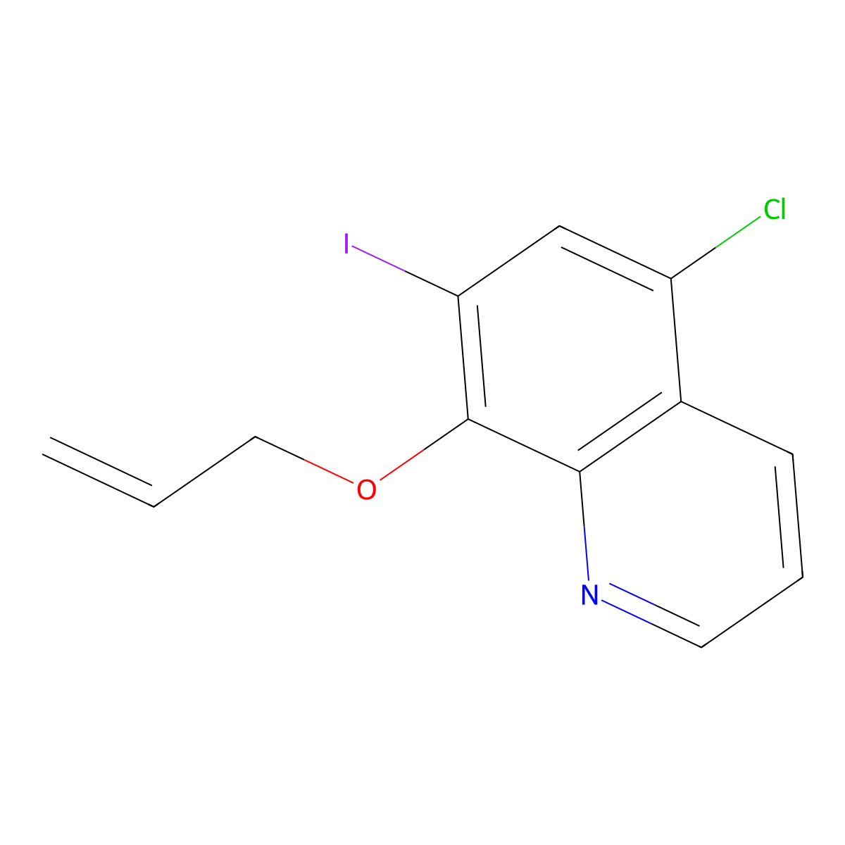 5-Chloro-7-iodo-8-(2-propen-1-yloxy)quinoline molecular structure, CAS 123552-78-3