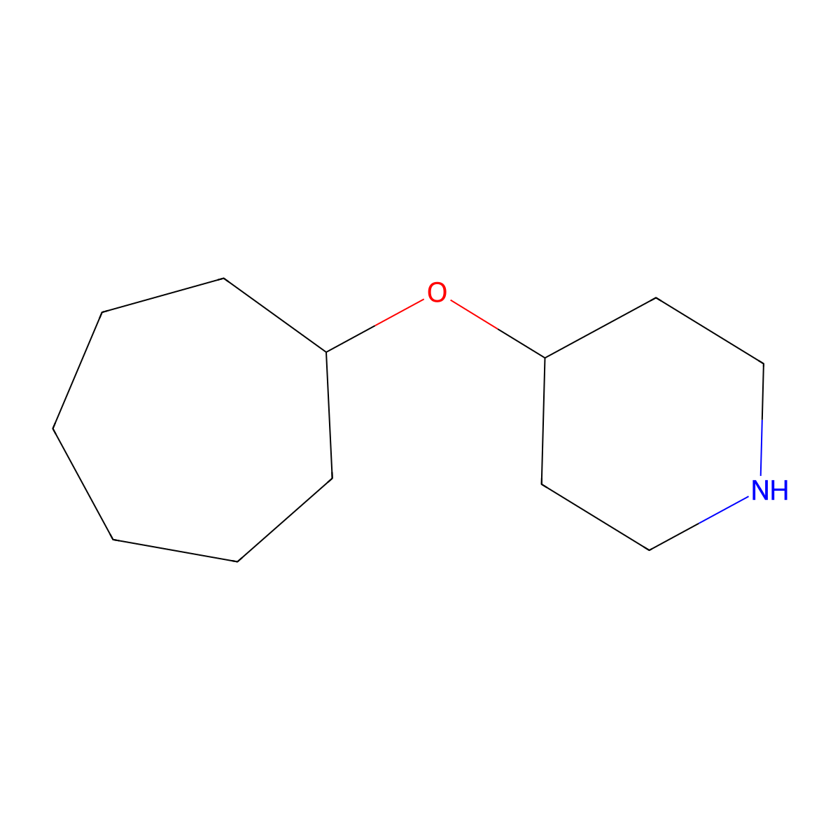 4-(Cycloheptyloxy)piperidine molecular structure, CAS 1235528-16-1