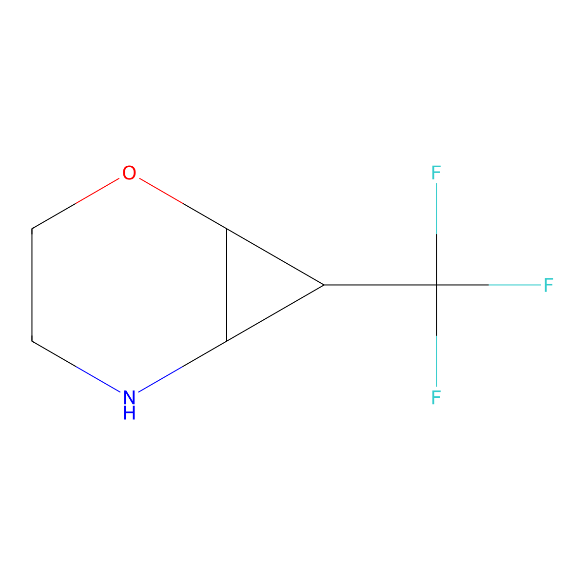 7-(Trifluoromethyl)-2-oxa-5-azabicyclo[4.1.0]heptane molecular structure, CAS 1235528-17-2