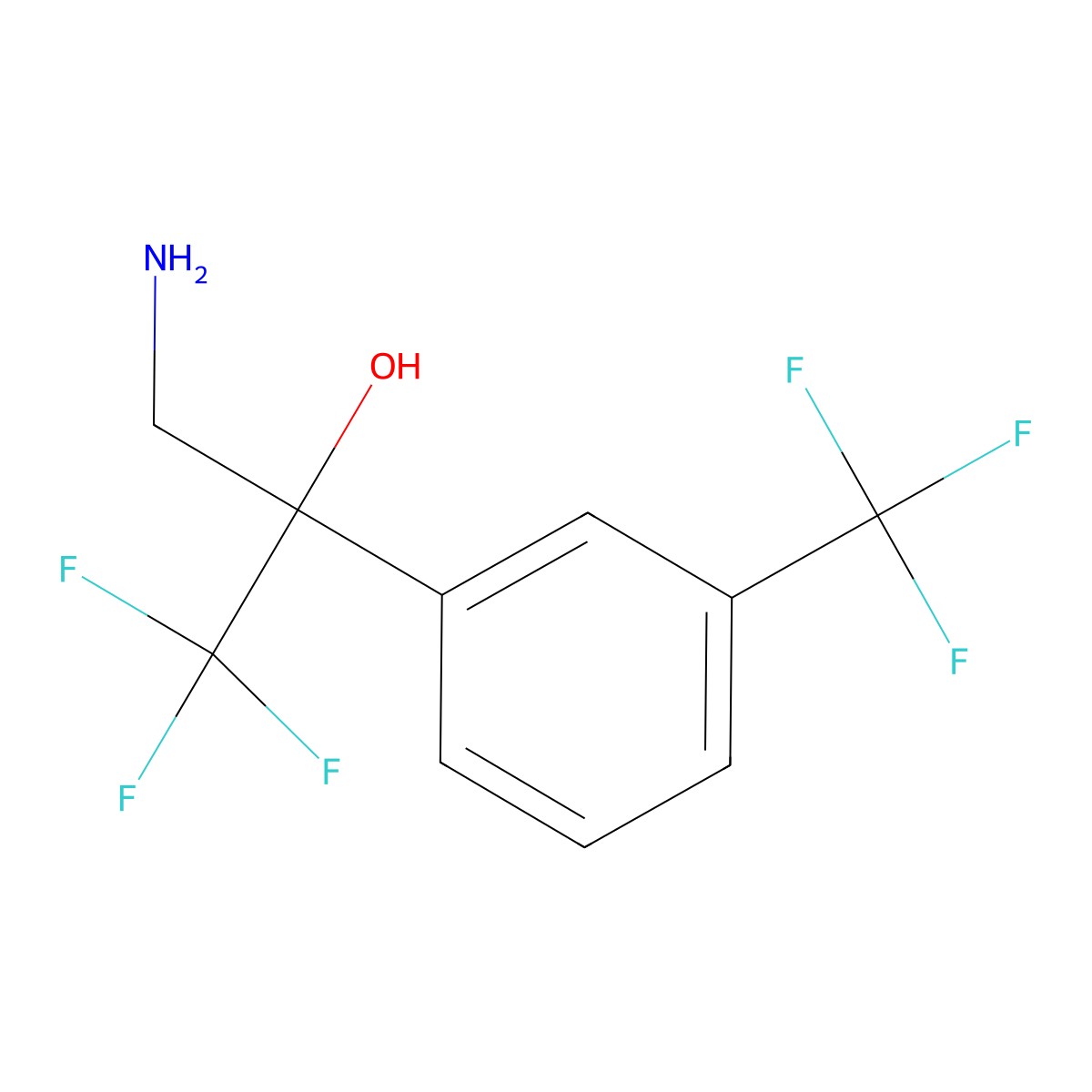 3-Amino-1,1,1-trifluoro-2-[3-(trifluoromethyl)phenyl]propan-2-ol molecular structure, CAS 1235528-18-3