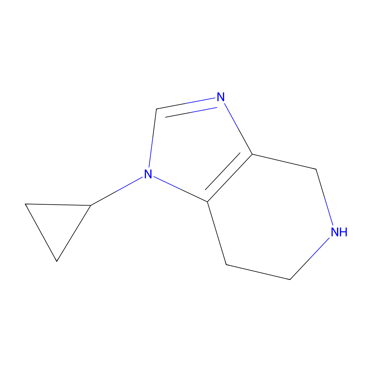 1-cyclopropyl-1H,4H,5H,6H,7H-imidazo(4,5-c)pyridine molecular structure, CAS 1235528-19-4