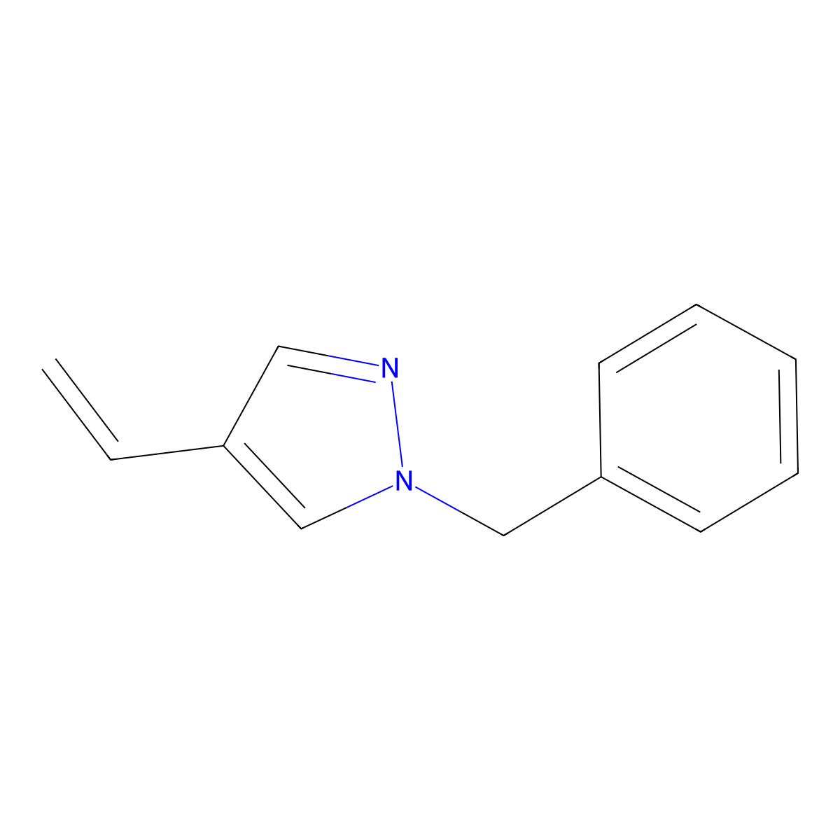 1-benzyl-4-ethenyl-1H-pyrazole molecular structure, CAS 1235542-25-2