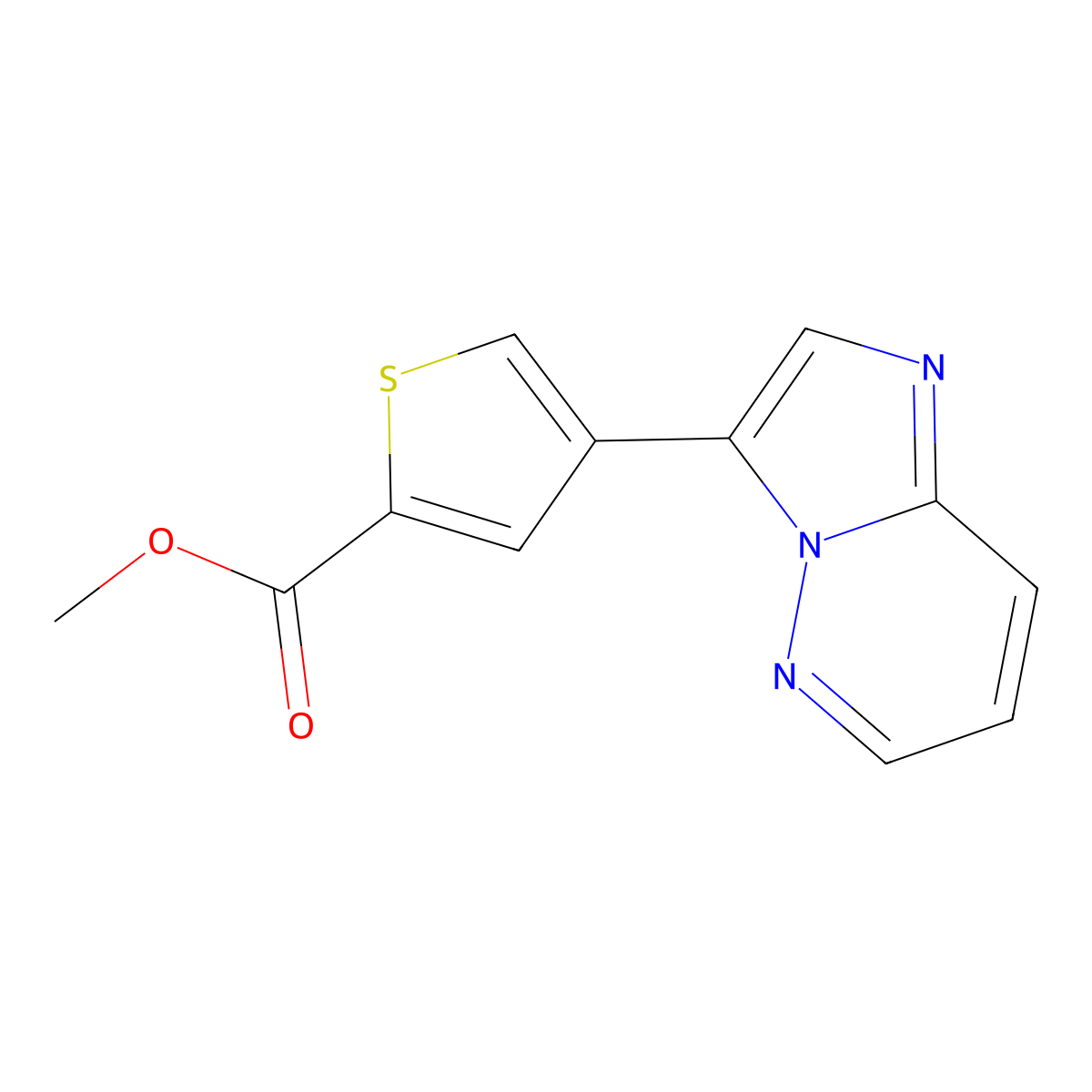 Methyl 4-(imidazo[1,2-b]pyridazin-3-yl)thiophene-2-carboxylate molecular structure, CAS 1235545-56-8
