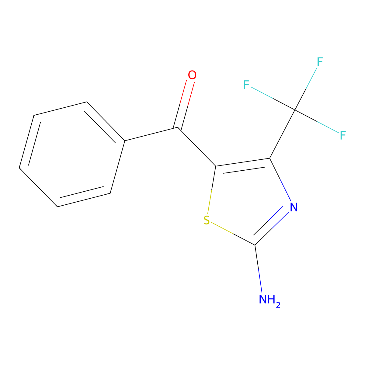 (2-Amino-4-(trifluoromethyl)thiazol-5-yl)(phenyl)methanone molecular structure, CAS 123556-64-9
