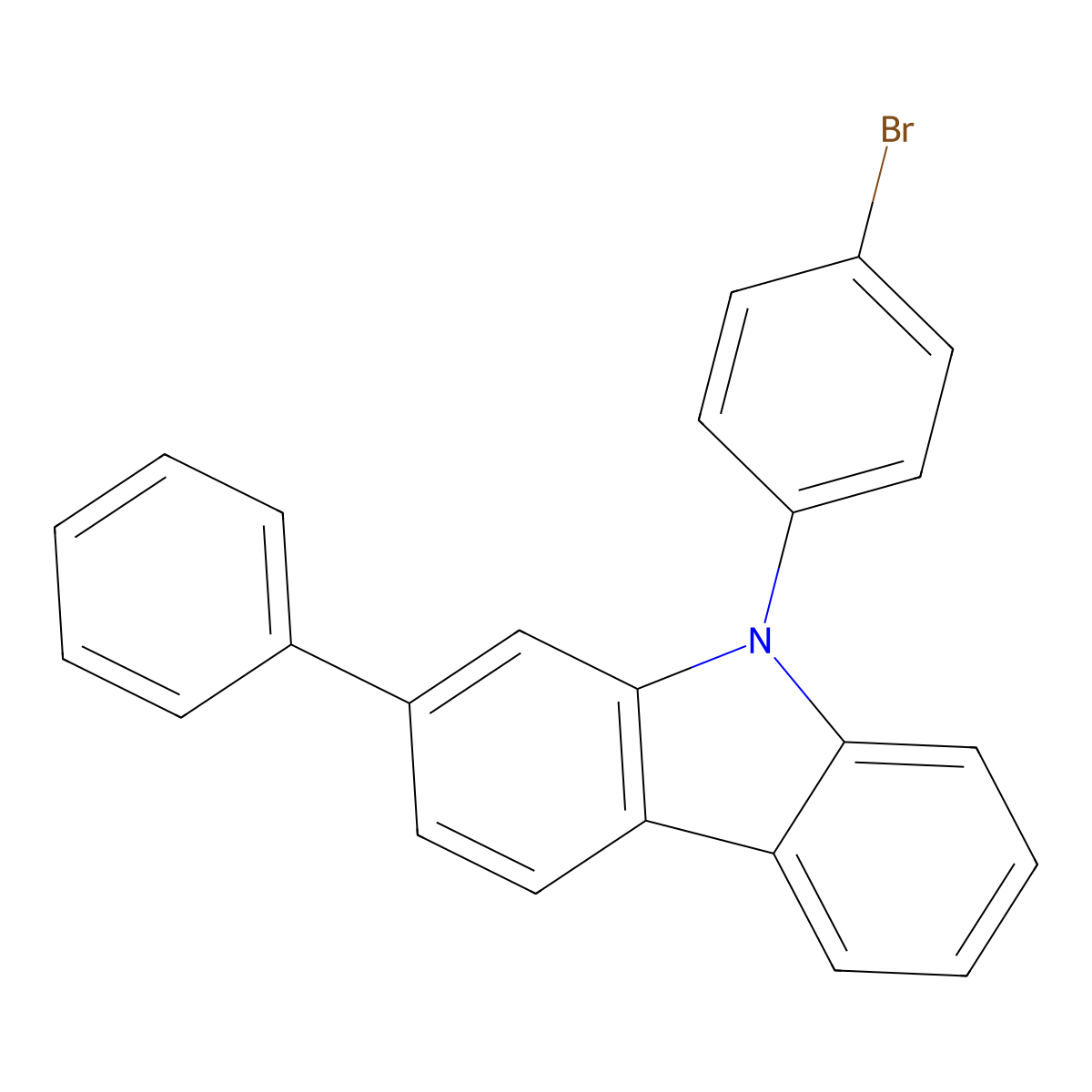 9-(4-Bromophenyl)-2-phenyl-9H-carbazole molecular structure, CAS 1235563-74-2