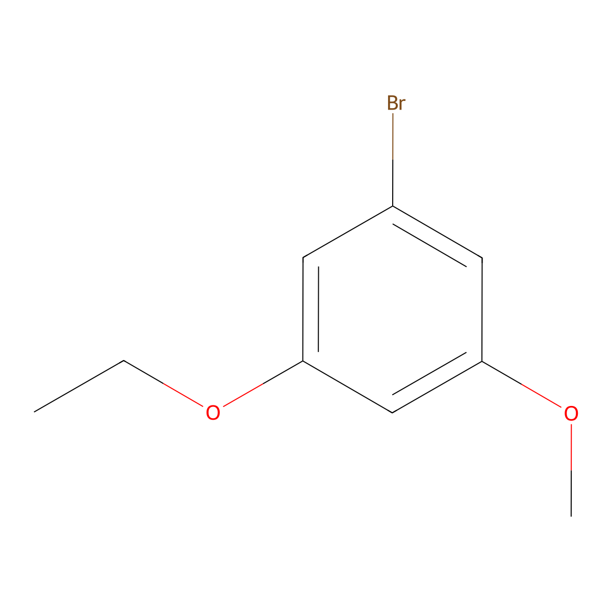 1-Bromo-3-ethoxy-5-methoxybenzene molecular structure, CAS 1235566-05-8