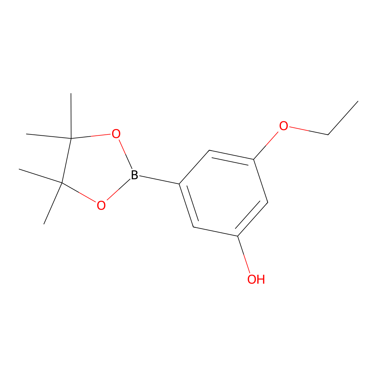 3-ethoxy-5-(4,4,5,5-tetramethyl-1,3,2-dioxaborolan-2-yl)Phenol molecular structure, CAS 1235566-06-9