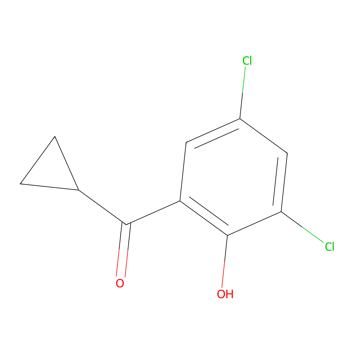 2,4-Dichloro-6-cyclopropanecarbonylphenol molecular structure, CAS 1235579-07-3