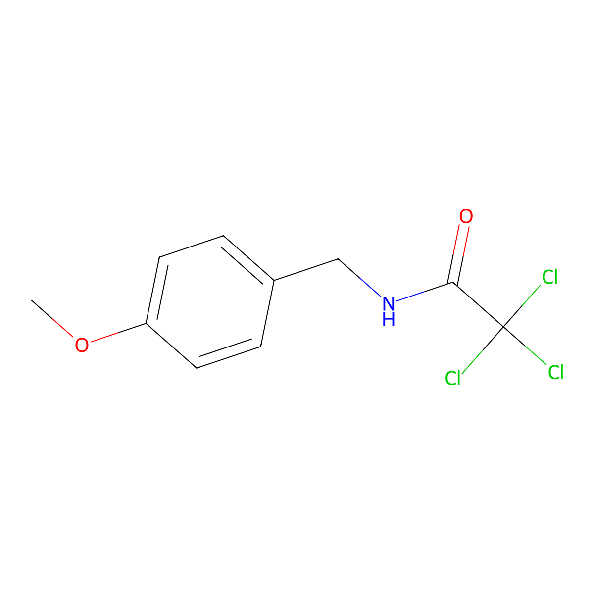 2,2,2-trichloro-N-(4-methoxybenzyl)acetamide molecular structure, CAS 123558-64-5