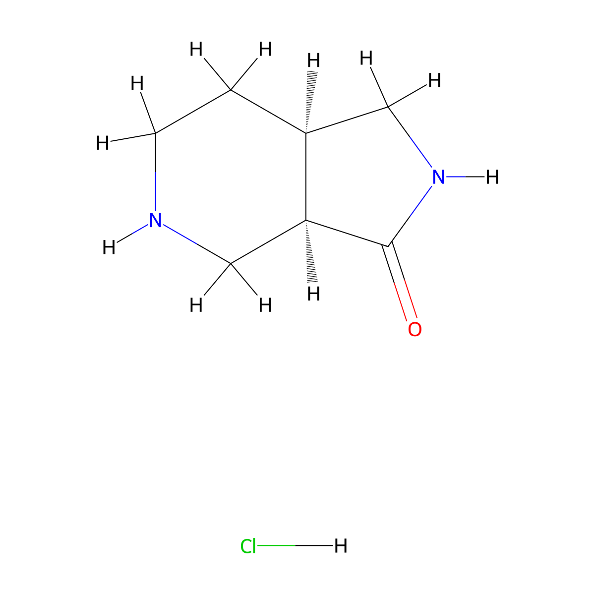 rac-(3aR,7aR)-octahydro-1H-pyrrolo[3,4-c]pyridin-3-one hydrochloride molecular structure, CAS 1235586-72-7