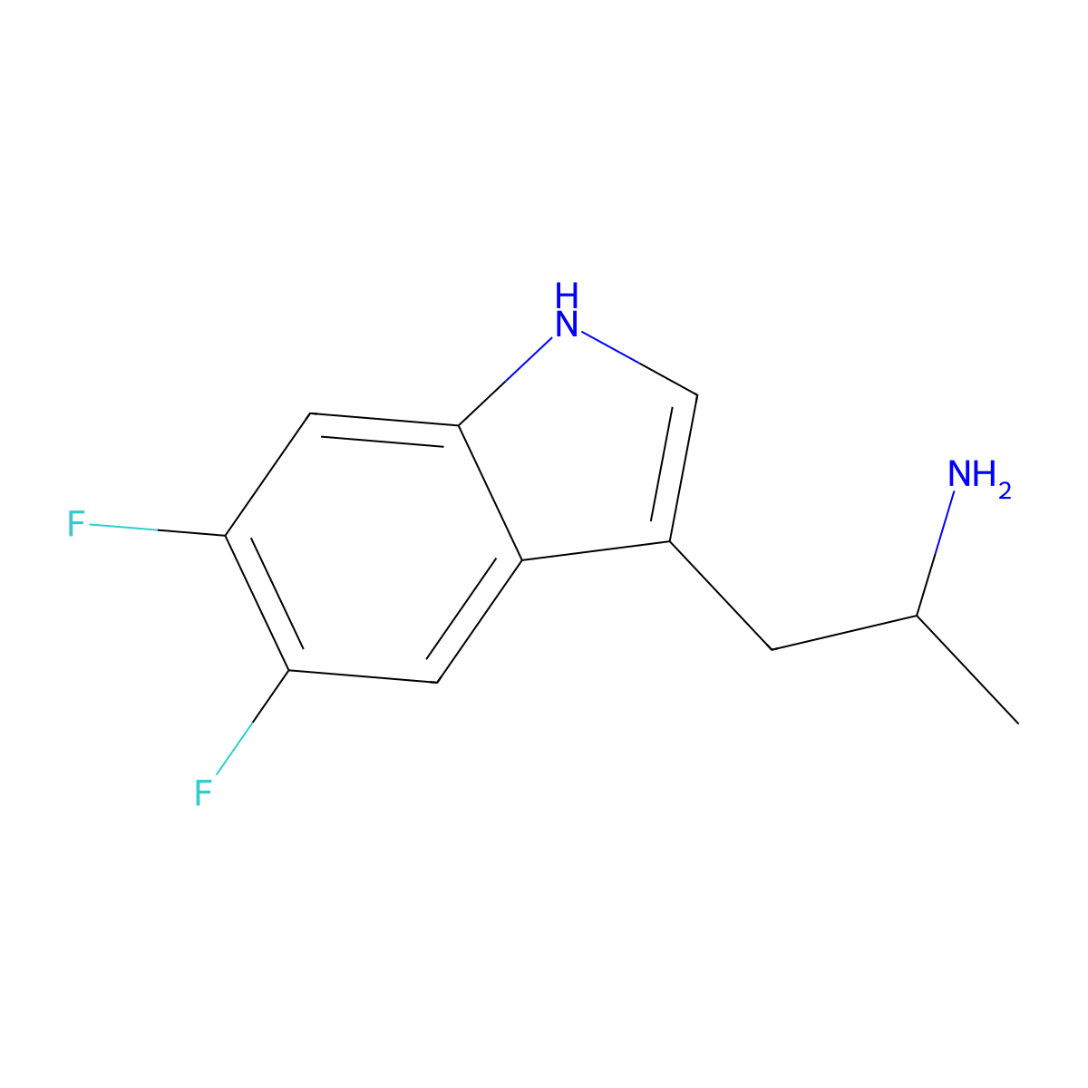 1-(5,6-difluoro-1H-indol-3-yl)propan-2-amine molecular structure, CAS 1235587-41-3