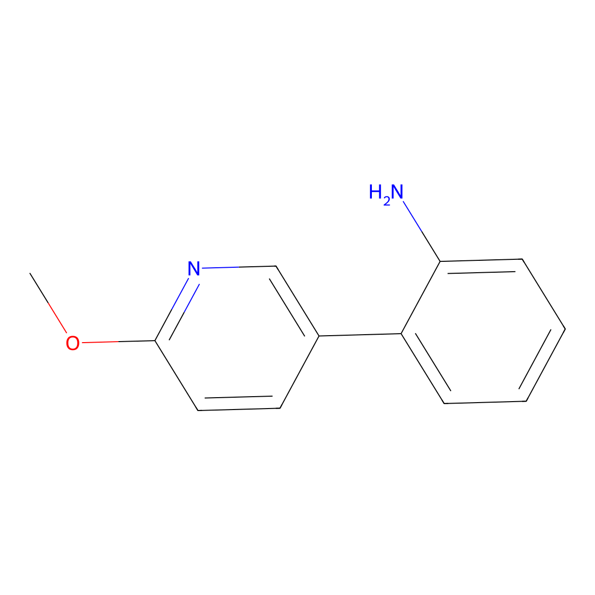 2-(6-Methoxy-3-pyridinyl)benzenamine molecular structure, CAS 1235588-63-2