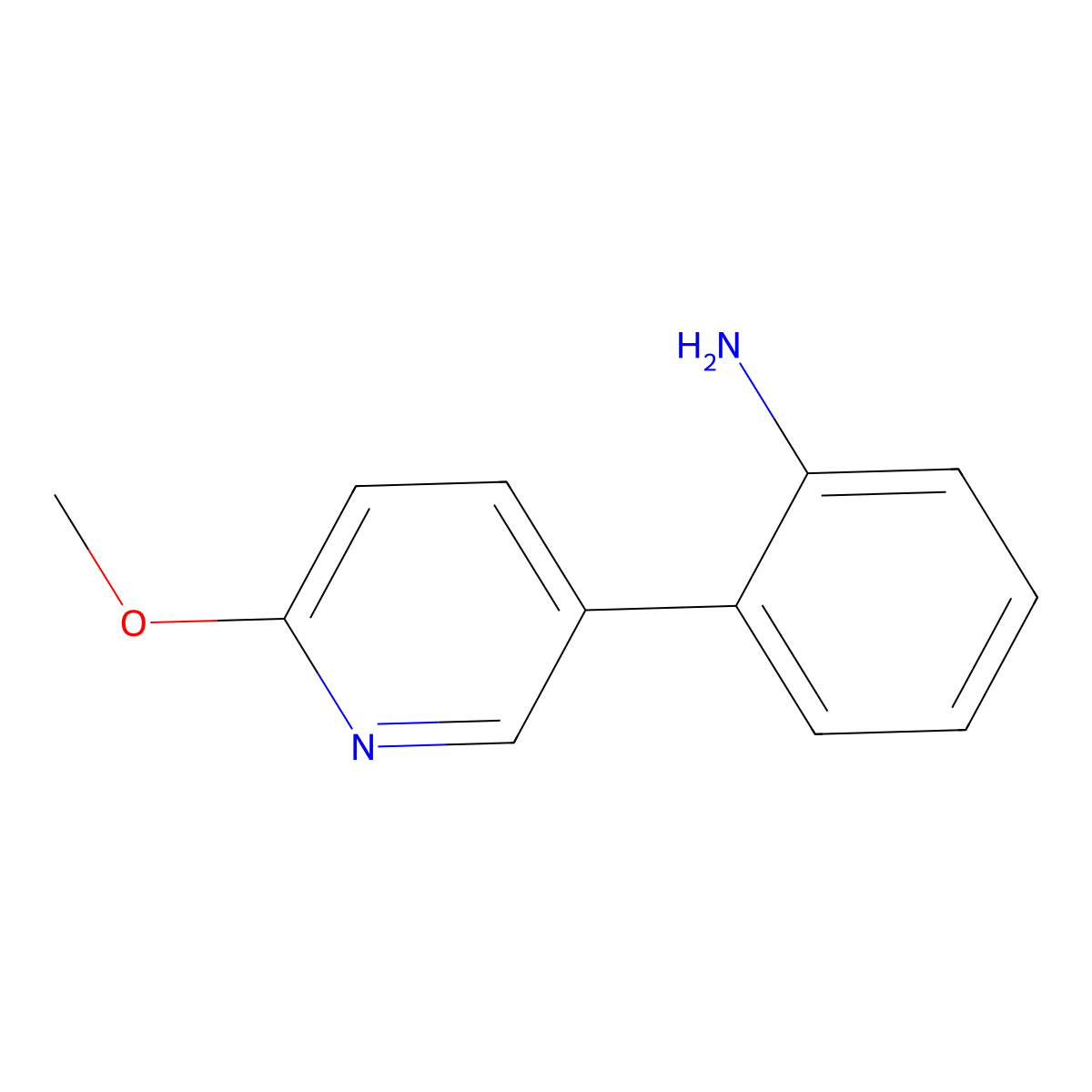 2-(6-Methoxy-3-pyridinyl)benzenamine molecular structure, CAS 1235588-63-2