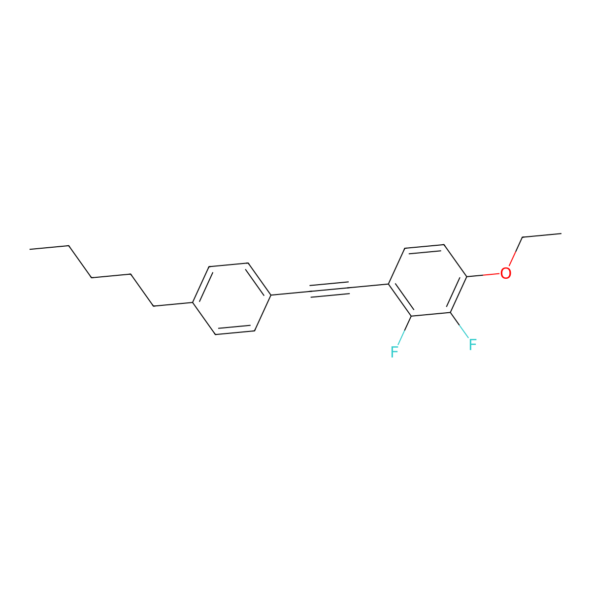 Benzene, 1-ethoxy-2,3-difluoro-4-[(4-pentylphenyl)ethynyl]- molecular structure, CAS 123560-56-5