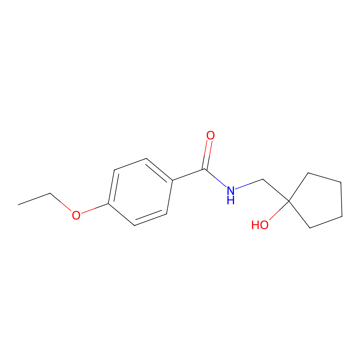 4-ethoxy-N-[(1-hydroxycyclopentyl)methyl]benzamide molecular structure, CAS 1235615-29-8