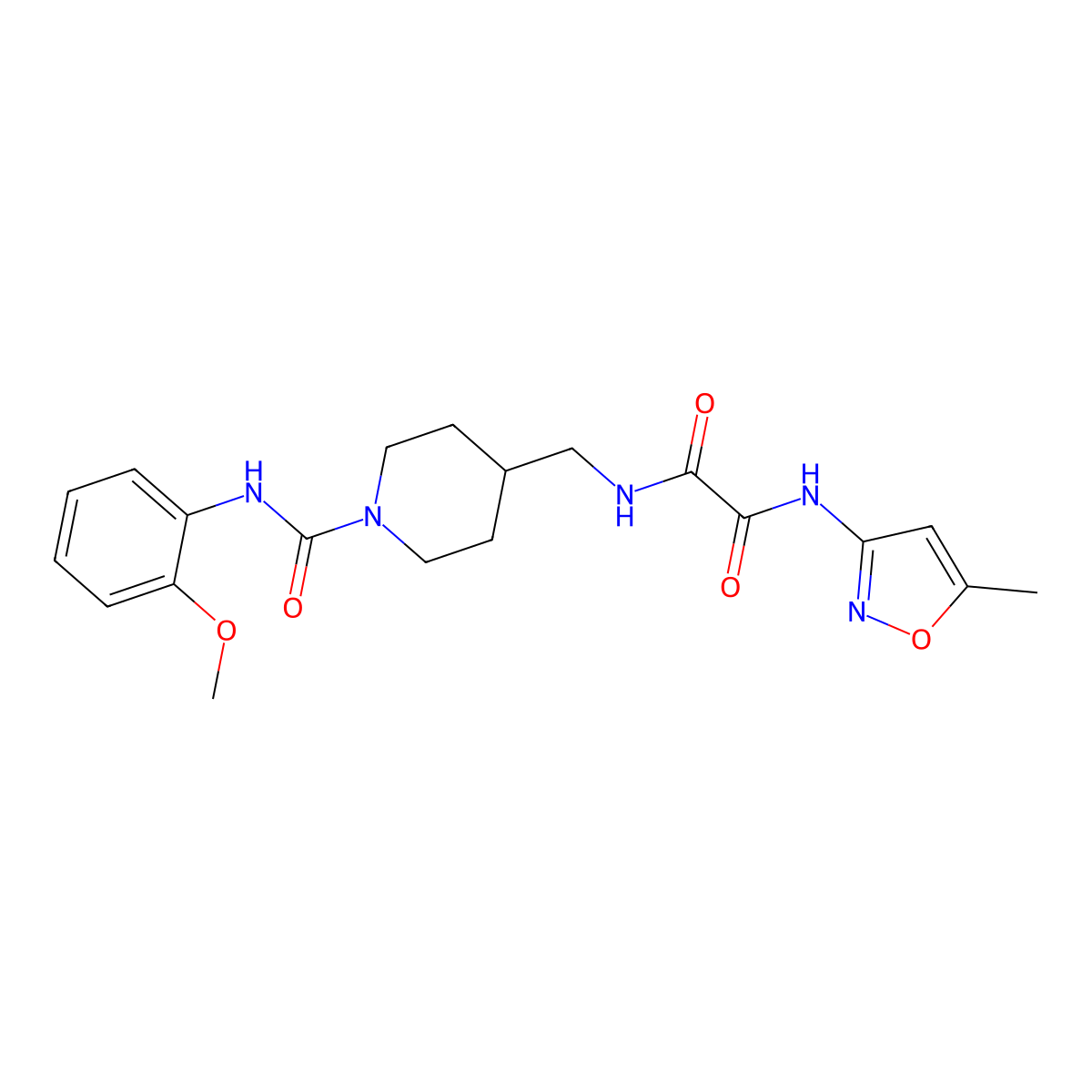 N1-((1-((2-methoxyphenyl)carbamoyl)piperidin-4-yl)methyl)-N2-(5-methylisoxazol-3-yl)oxalamide molecular structure, CAS 1235619-04-1