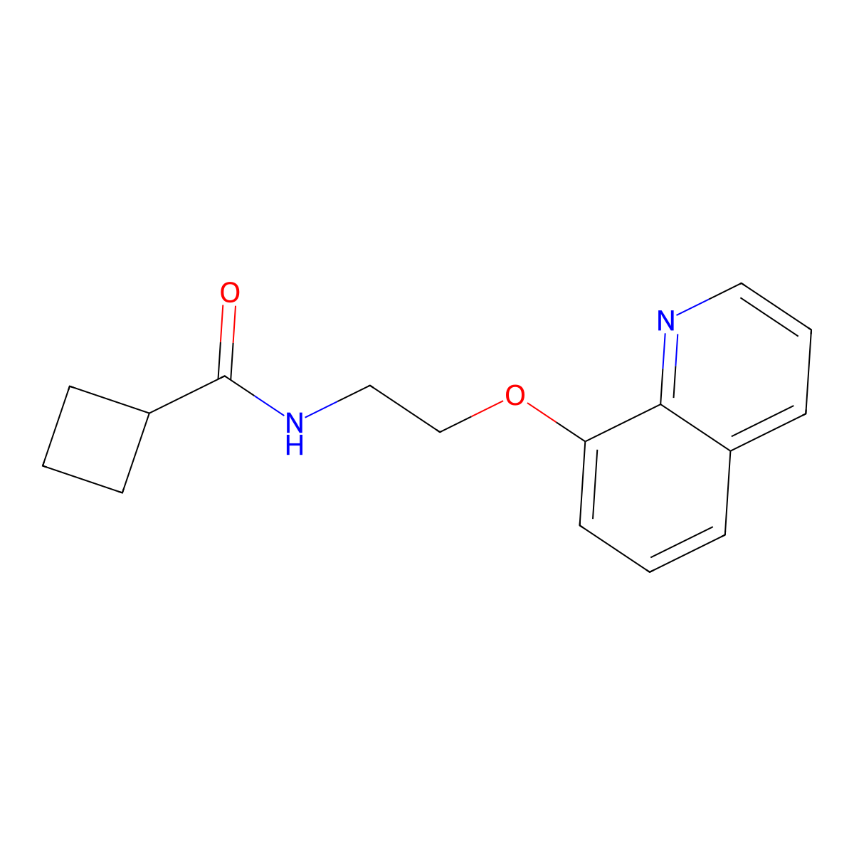 N-[2-(quinolin-8-yloxy)ethyl]cyclobutanecarboxamide molecular structure, CAS 1235619-83-6