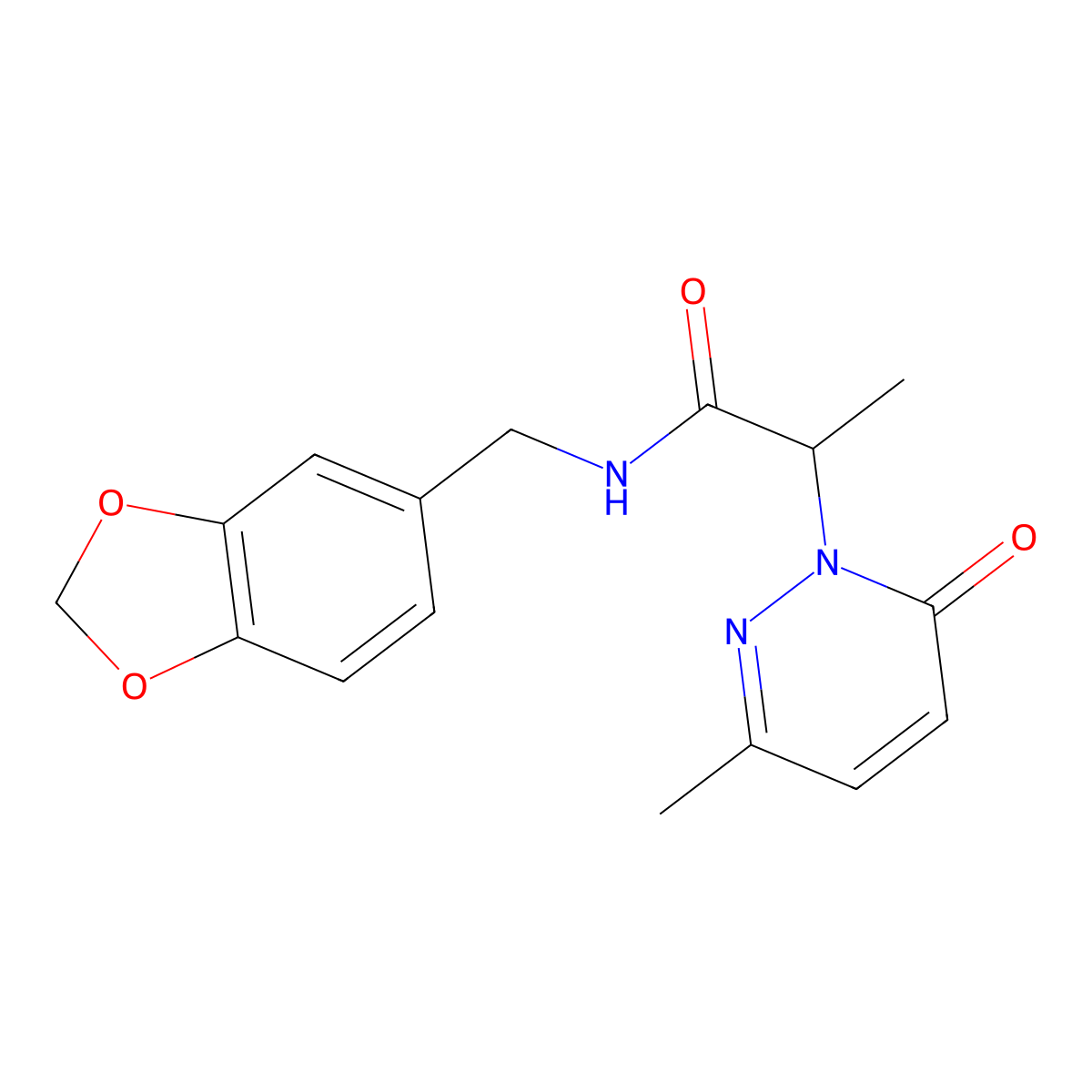 N-(benzo[d][1,3]dioxol-5-ylmethyl)-2-(3-methyl-6-oxopyridazin-1(6H)-yl)propanamide molecular structure, CAS 1235620-03-7