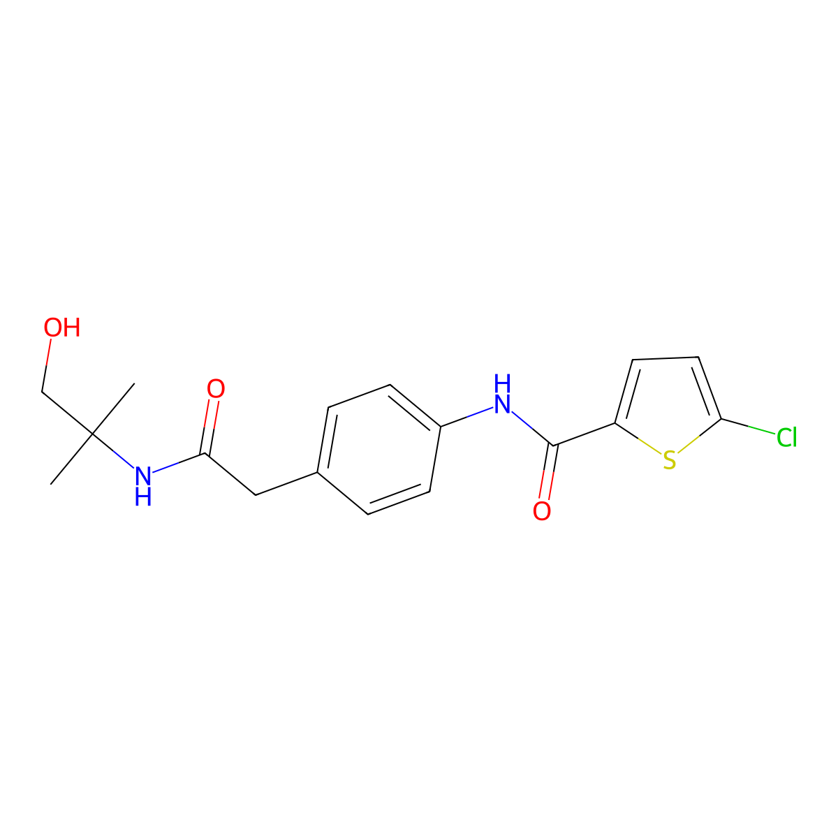 5-chloro-N-(4-{[(1-hydroxy-2-methylpropan-2-yl)carbamoyl]methyl}phenyl)thiophene-2-carboxamide molecular structure, CAS 1235621-75-6