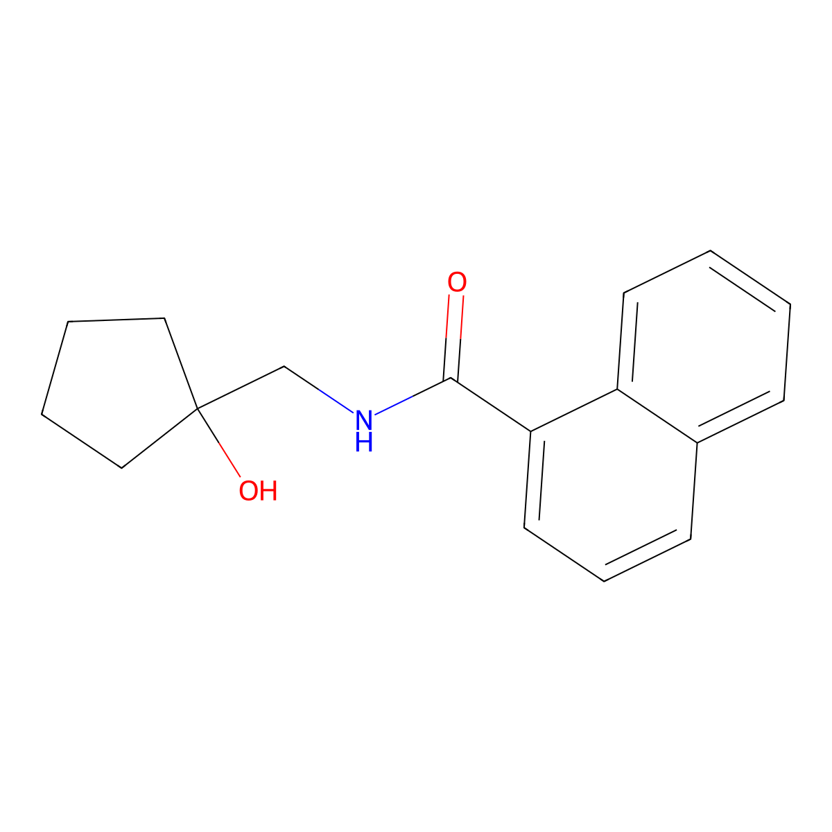 N-((1-hydroxycyclopentyl)methyl)-1-naphthamide molecular structure, CAS 1235622-36-2