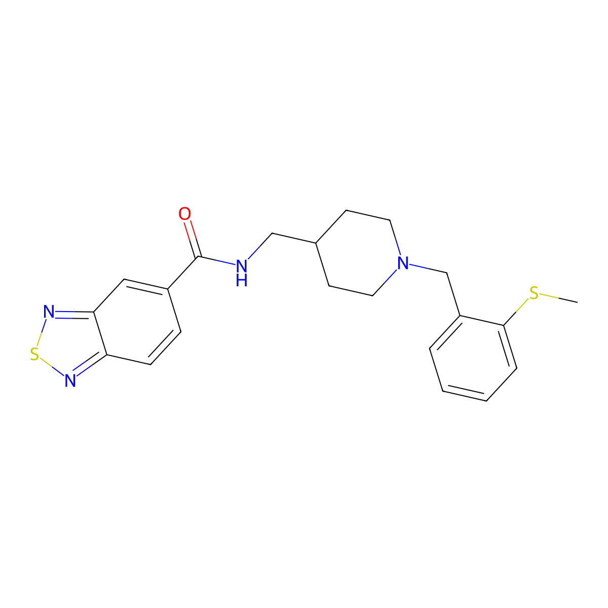 N-((1-(2-(methylthio)benzyl)piperidin-4-yl)methyl)benzo[c][1,2,5]thiadiazole-5-carboxamide molecular structure, CAS 1235622-72-6