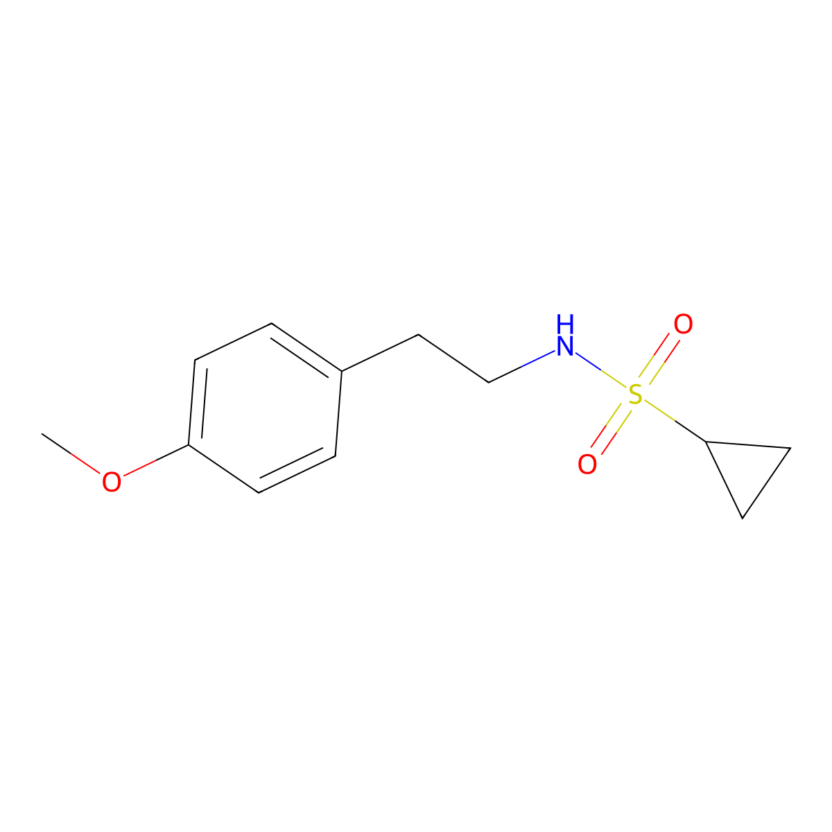 N-(4-methoxyphenethyl)cyclopropanesulfonamide molecular structure, CAS 1235623-65-0