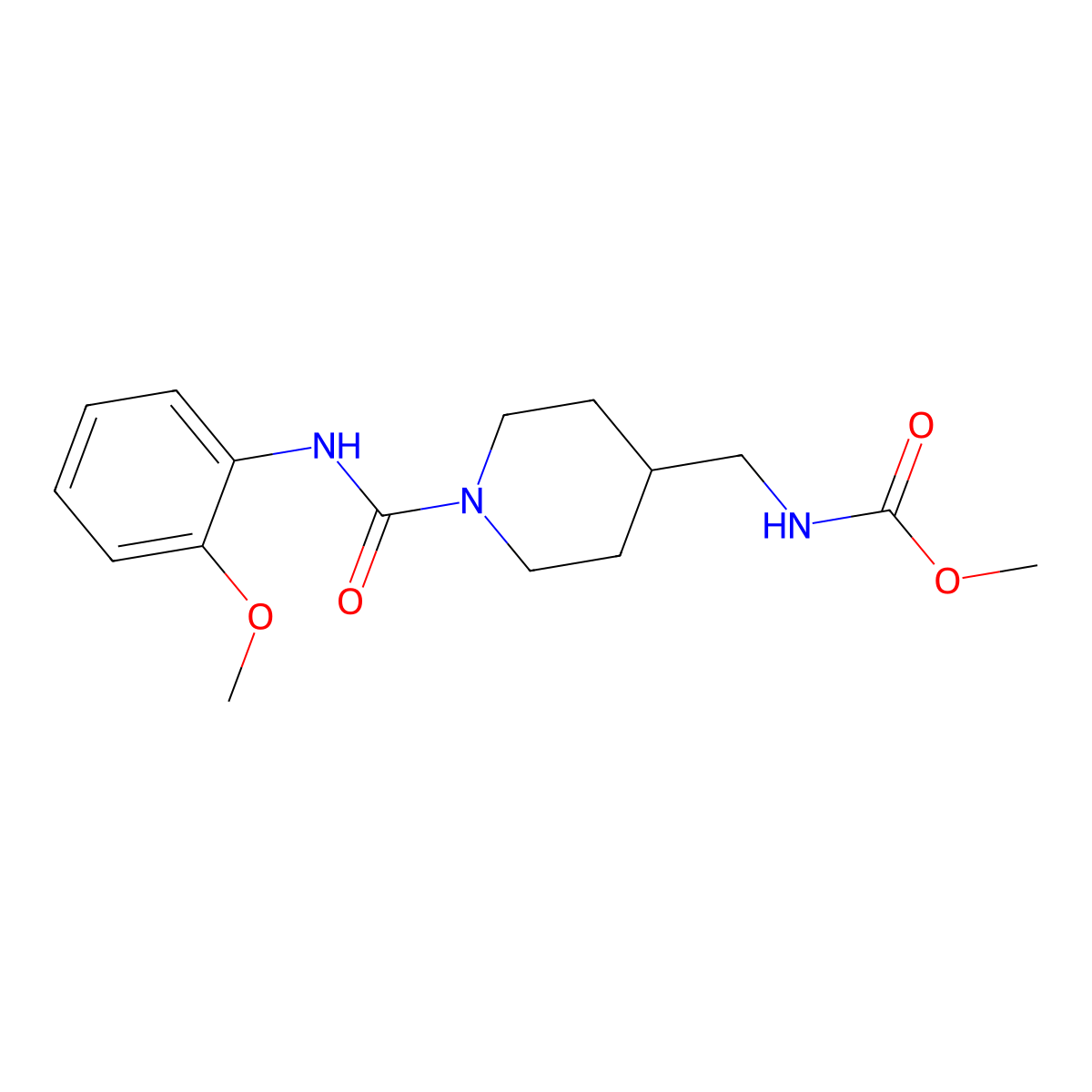 Methyl ((1-((2-methoxyphenyl)carbamoyl)piperidin-4-yl)methyl)carbamate molecular structure, CAS 1235623-80-9