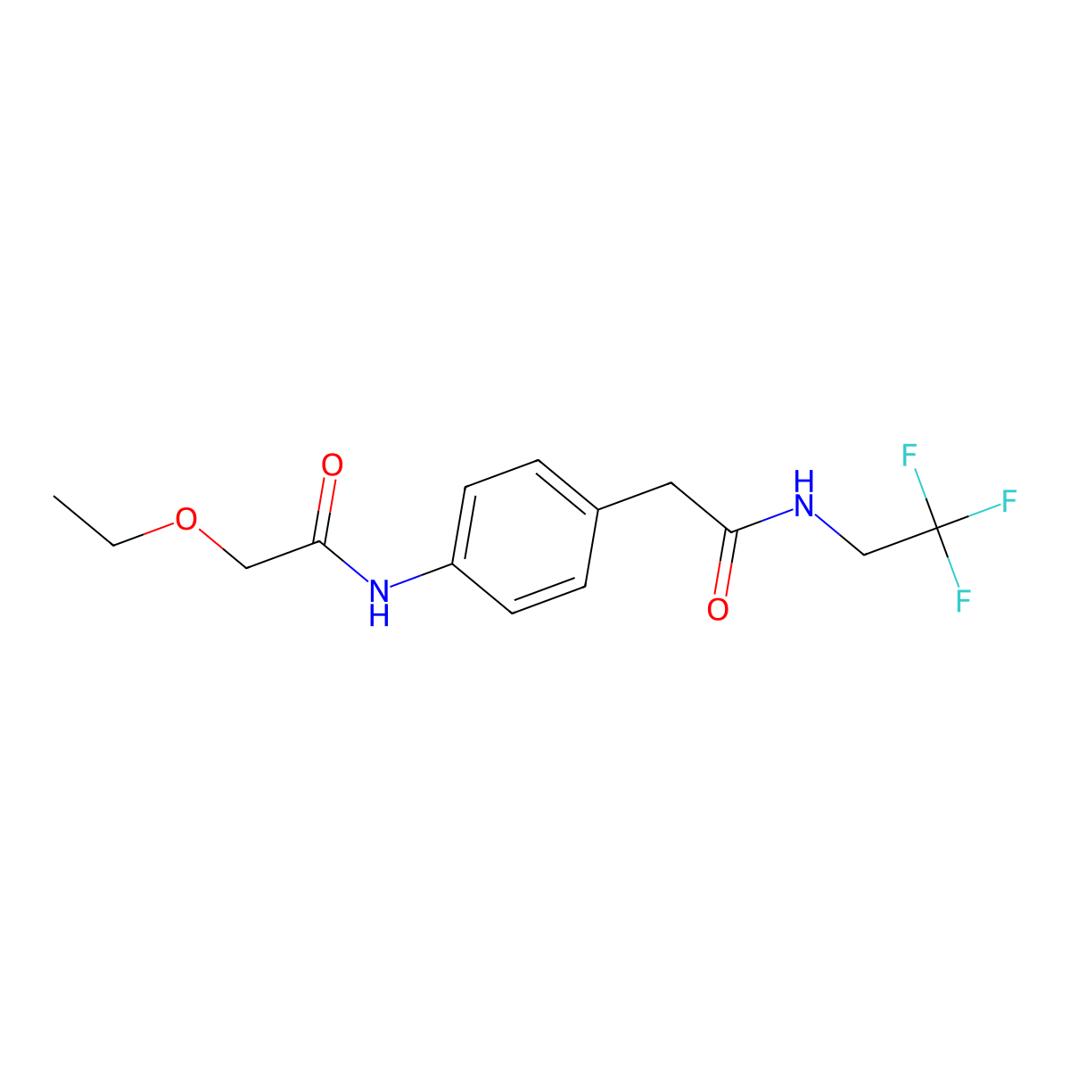 2-ethoxy-N-(4-(2-oxo-2-((2,2,2-trifluoroethyl)amino)ethyl)phenyl)acetamide molecular structure, CAS 1235624-59-5