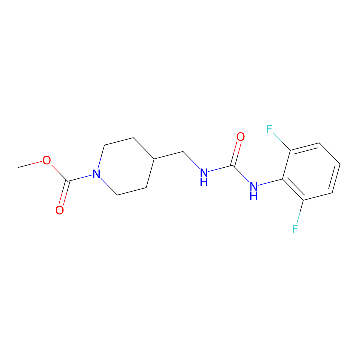 Methyl 4-((3-(2,6-difluorophenyl)ureido)methyl)piperidine-1-carboxylate molecular structure, CAS 1235625-09-8