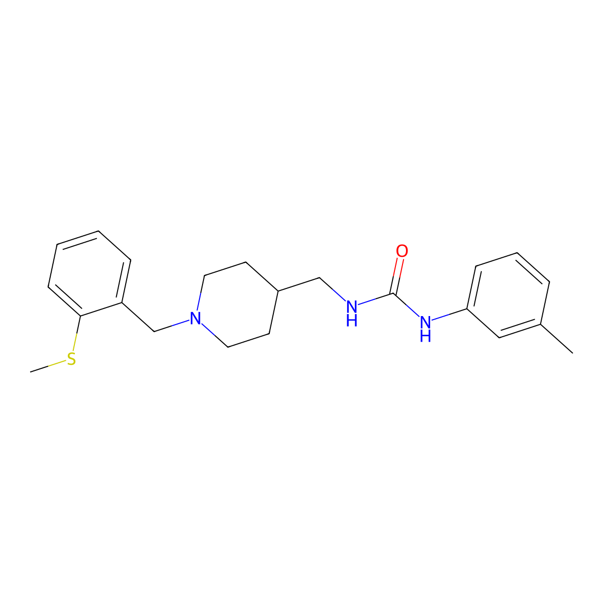 1-((1-(2-(Methylthio)benzyl)piperidin-4-yl)methyl)-3-(m-tolyl)urea molecular structure, CAS 1235626-39-7