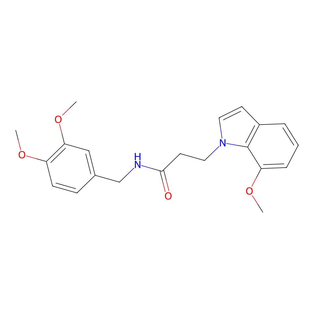 N-(3,4-dimethoxybenzyl)-3-(7-methoxy-1H-indol-1-yl)propanamide molecular structure, CAS 1235629-81-8