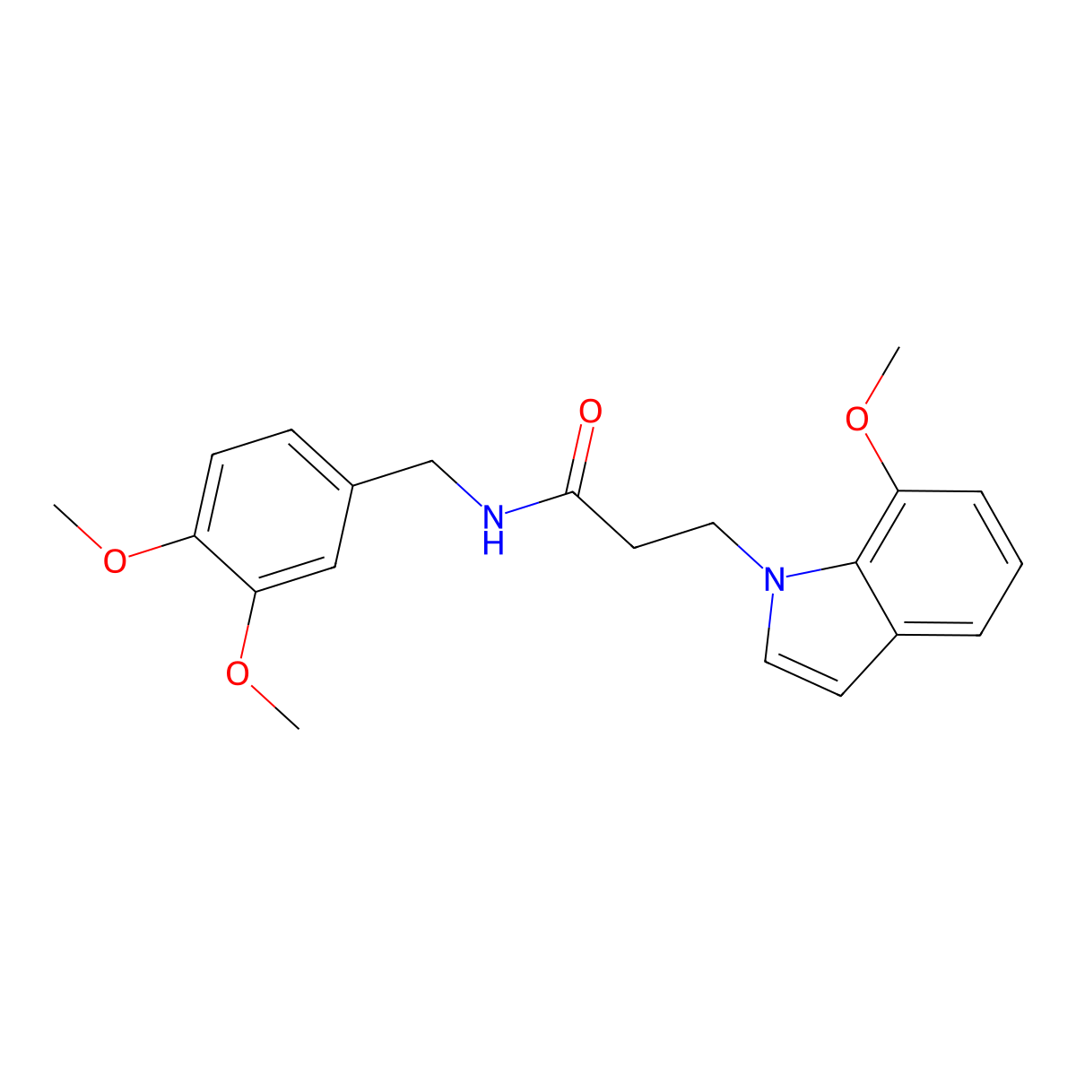 N-(3,4-dimethoxybenzyl)-3-(7-methoxy-1H-indol-1-yl)propanamide molecular structure, CAS 1235629-81-8