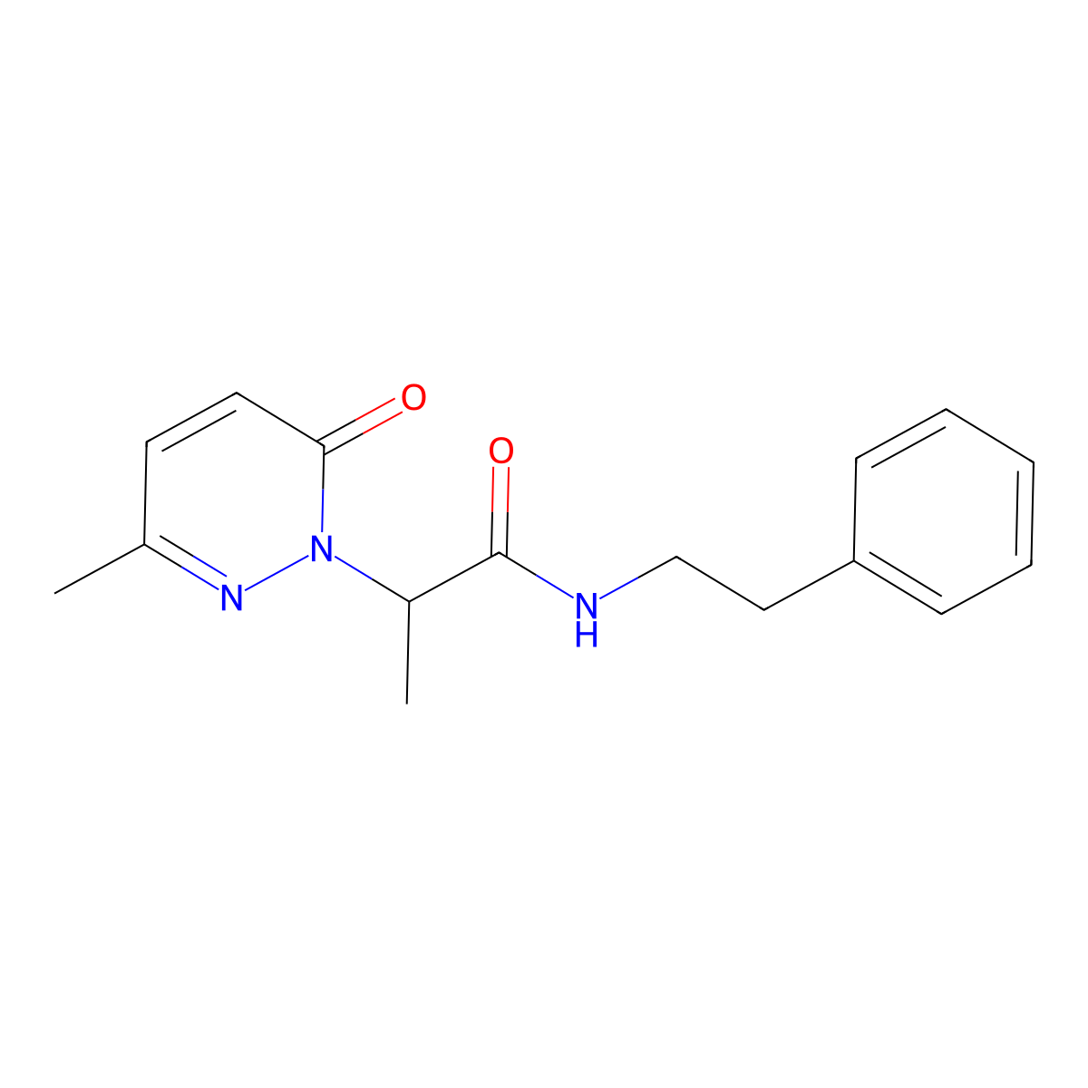 2-(3-methyl-6-oxopyridazin-1(6H)-yl)-N-phenethylpropanamide molecular structure, CAS 1235632-35-5