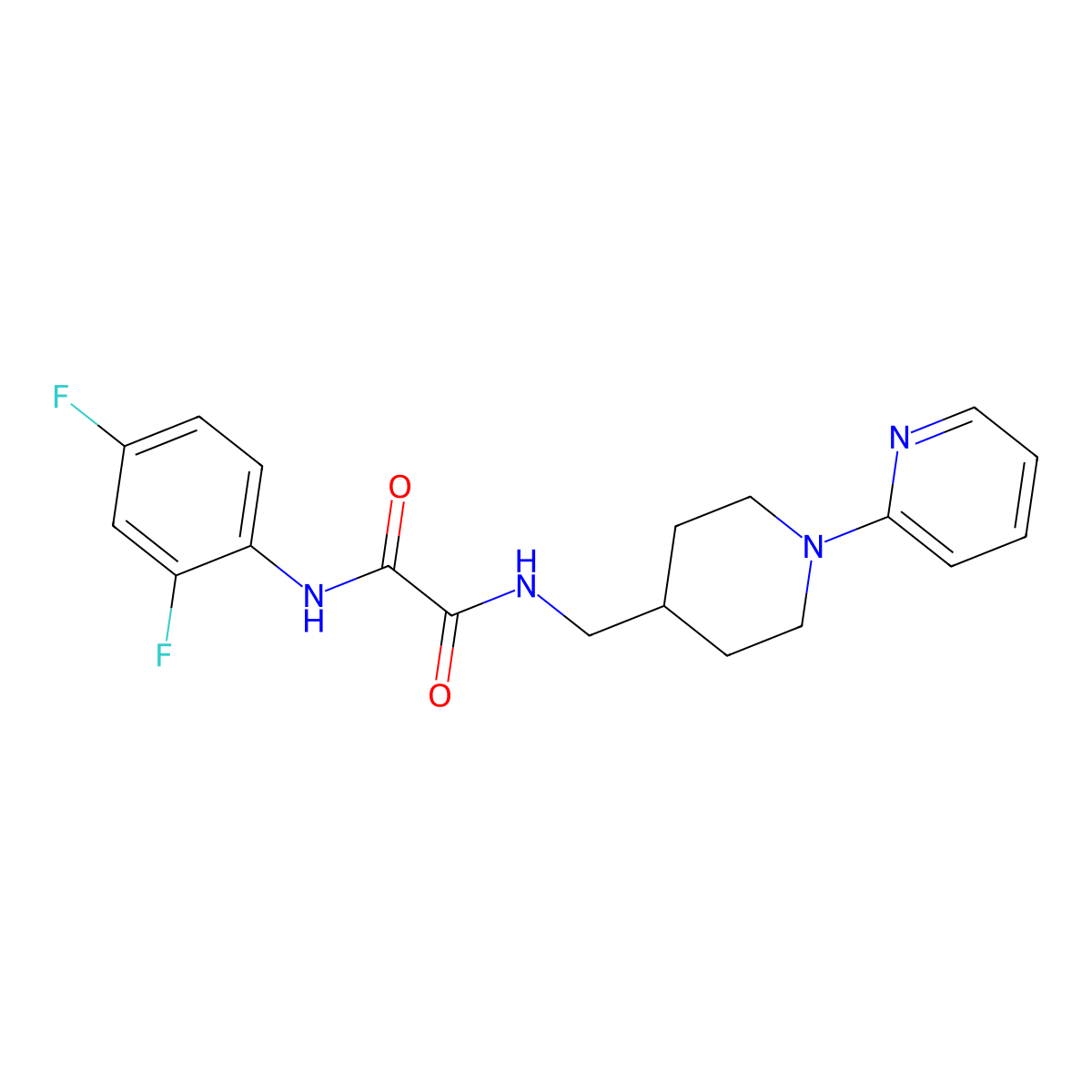 N1-(2,4-difluorophenyl)-N2-((1-(pyridin-2-yl)piperidin-4-yl)methyl)oxalamide molecular structure, CAS 1235632-80-0
