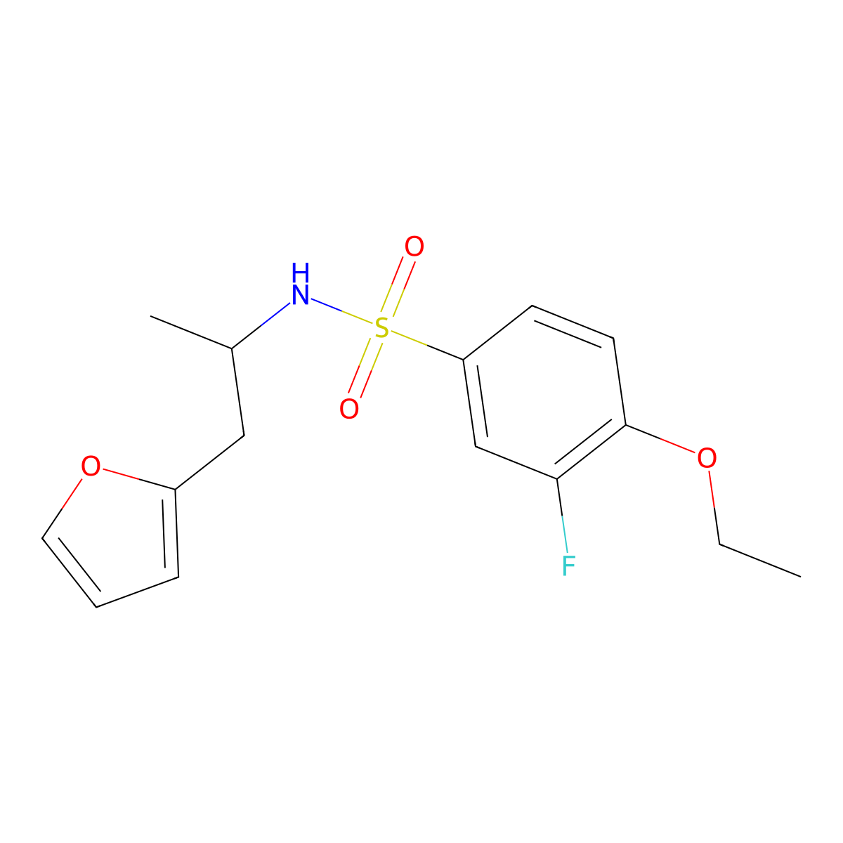4-ethoxy-3-fluoro-N-(1-(furan-2-yl)propan-2-yl)benzenesulfonamide molecular structure, CAS 1235633-79-0
