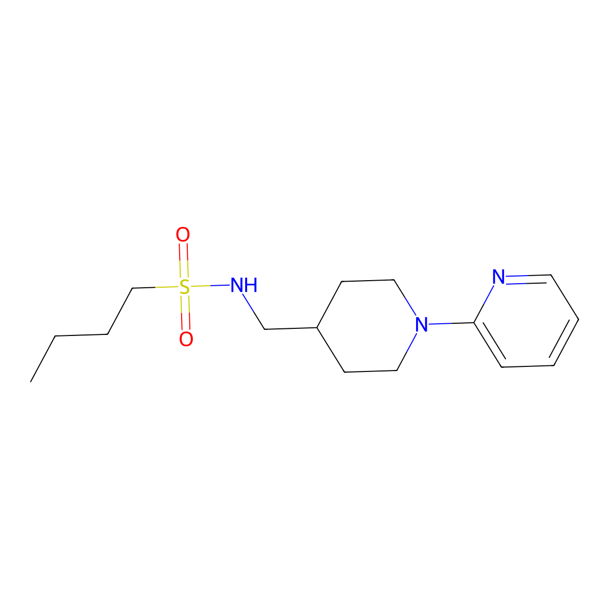 N-{[1-(pyridin-2-yl)piperidin-4-yl]methyl}butane-1-sulfonamide molecular structure, CAS 1235634-39-5