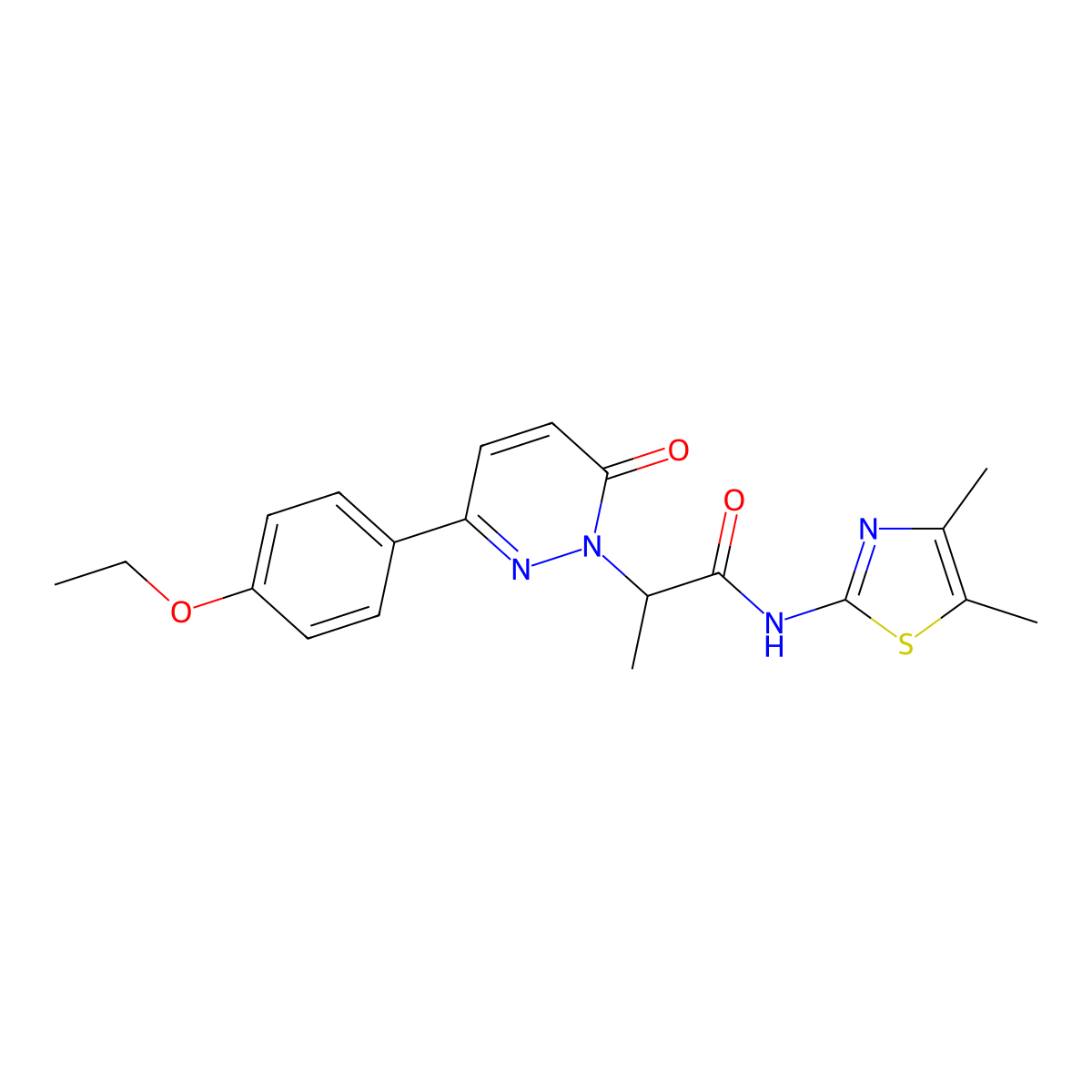 N-(4,5-dimethylthiazol-2-yl)-2-(3-(4-ethoxyphenyl)-6-oxopyridazin-1(6H)-yl)propanamide molecular structure, CAS 1235634-65-7