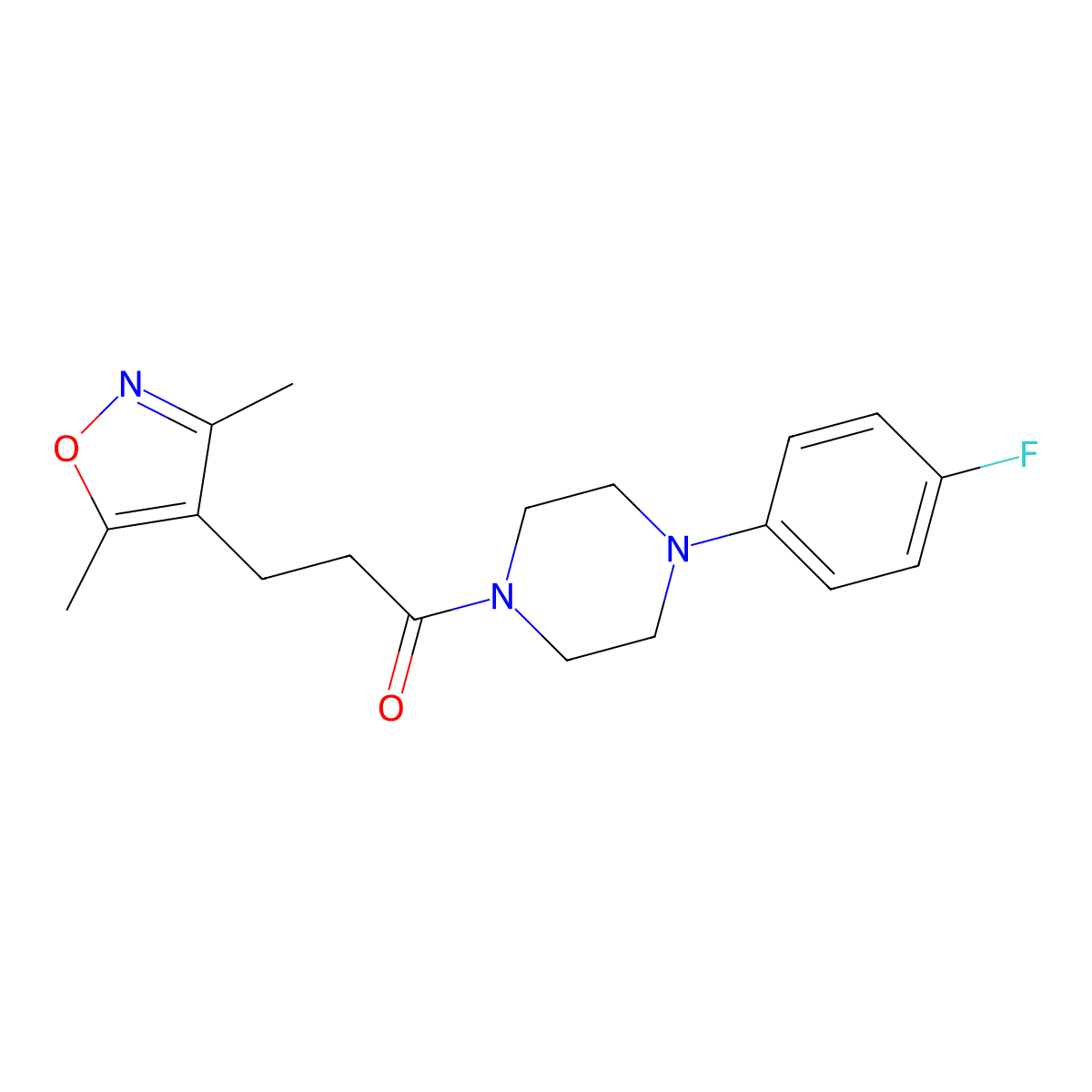 3-(3,5-Dimethyl-1,2-oxazol-4-yl)-1-[4-(4-fluorophenyl)piperazin-1-yl]propan-1-one molecular structure, CAS 1235637-84-9