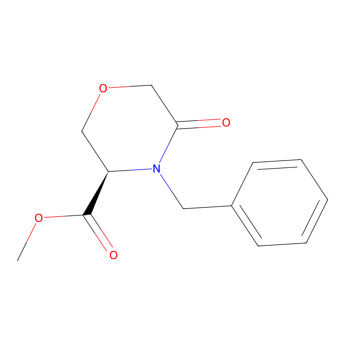 Methyl (R)-4-Benzyl-5-oxo-3-morpholinecarboxylate molecular structure, CAS 1235639-75-4
