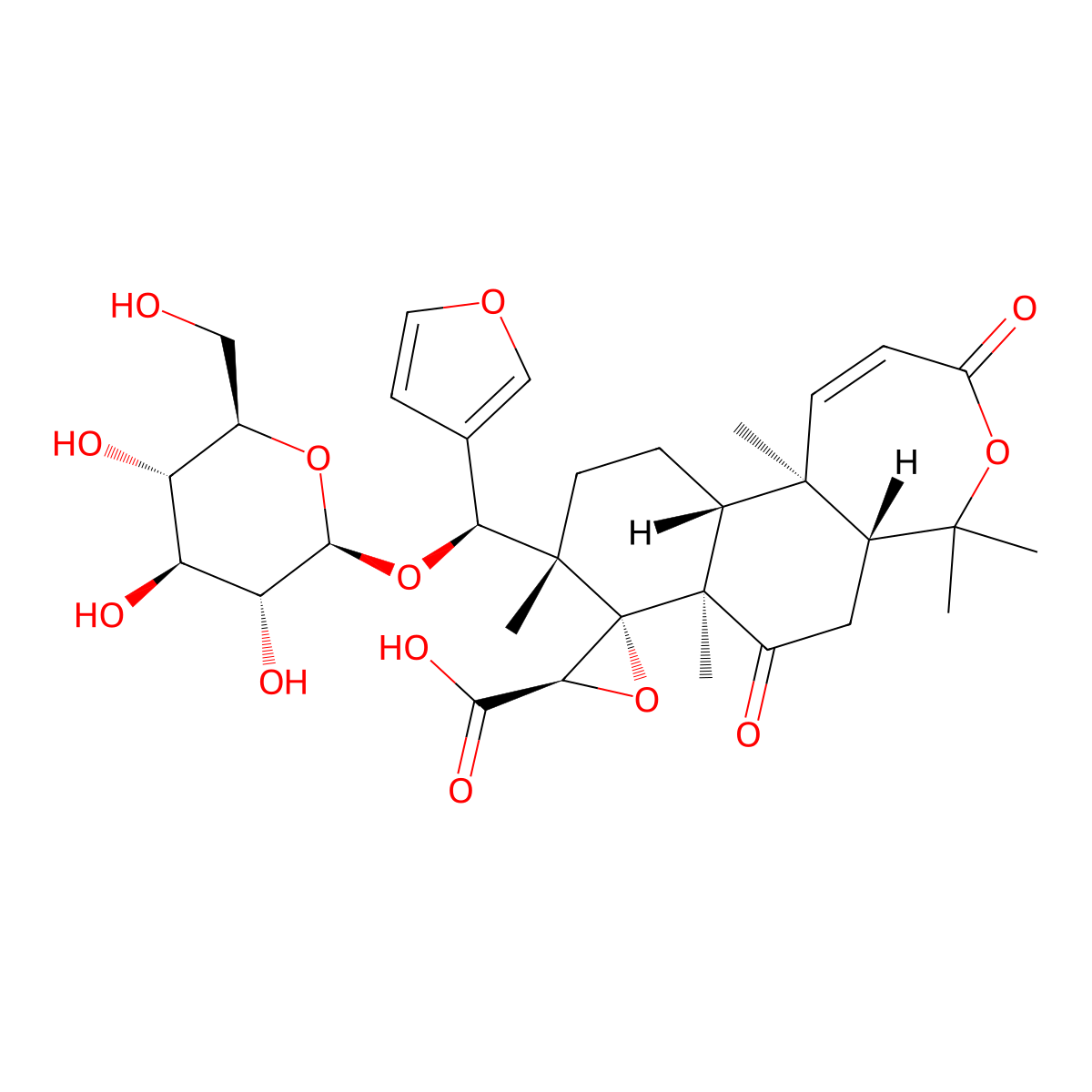 Obacunone 17-O-glucoside molecular structure, CAS 123564-64-7