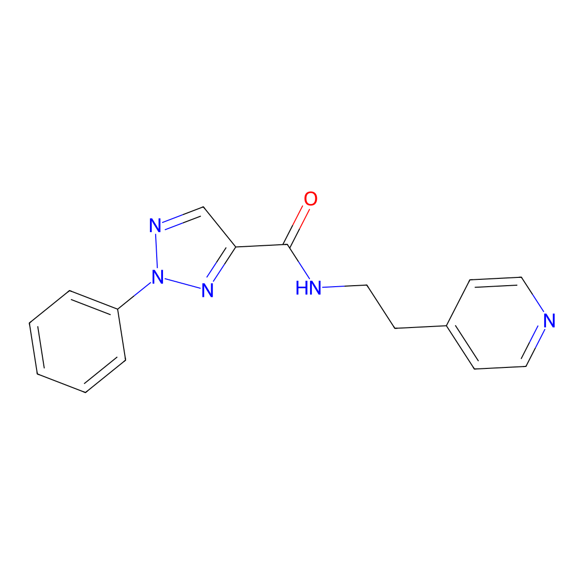 2-phenyl-N-(2-(pyridin-4-yl)ethyl)-2H-1,2,3-triazole-4-carboxamide molecular structure, CAS 1235640-01-3