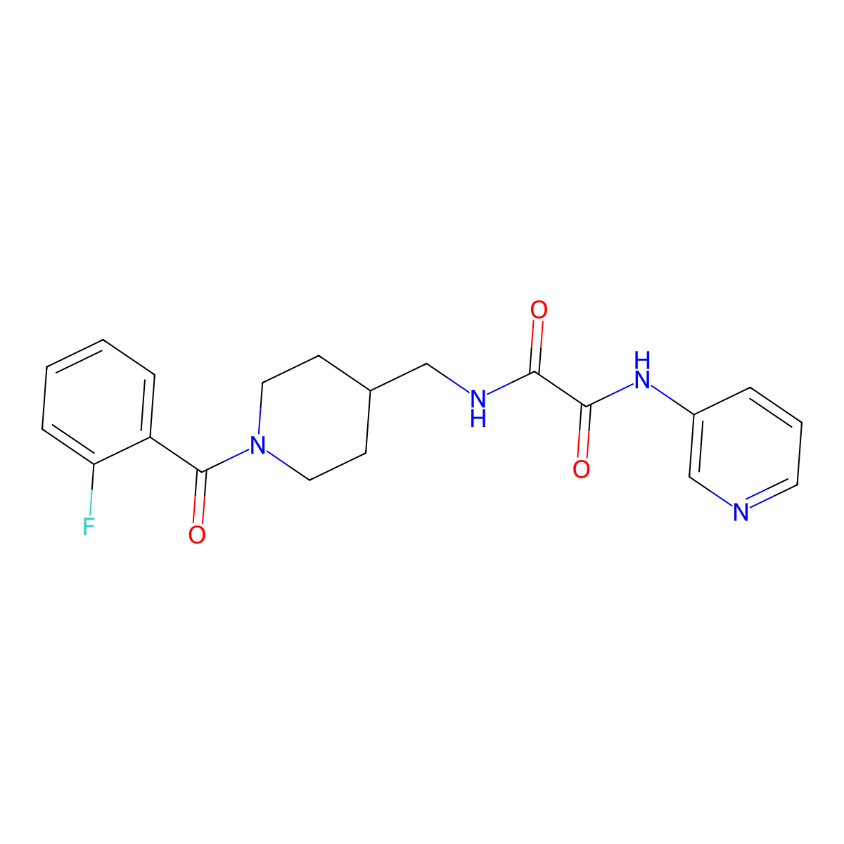 N1-((1-(2-fluorobenzoyl)piperidin-4-yl)methyl)-N2-(pyridin-3-yl)oxalamide molecular structure, CAS 1235640-74-0