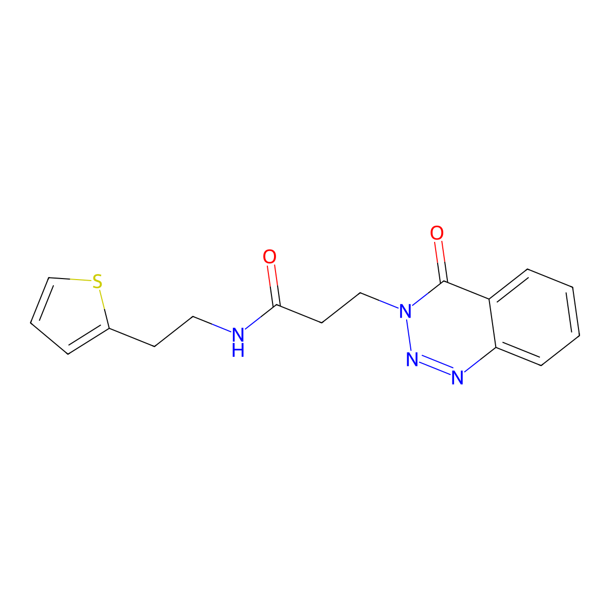3-(4-oxobenzo[d][1,2,3]triazin-3(4H)-yl)-N-(2-(thiophen-2-yl)ethyl)propanamide molecular structure, CAS 1235643-40-9