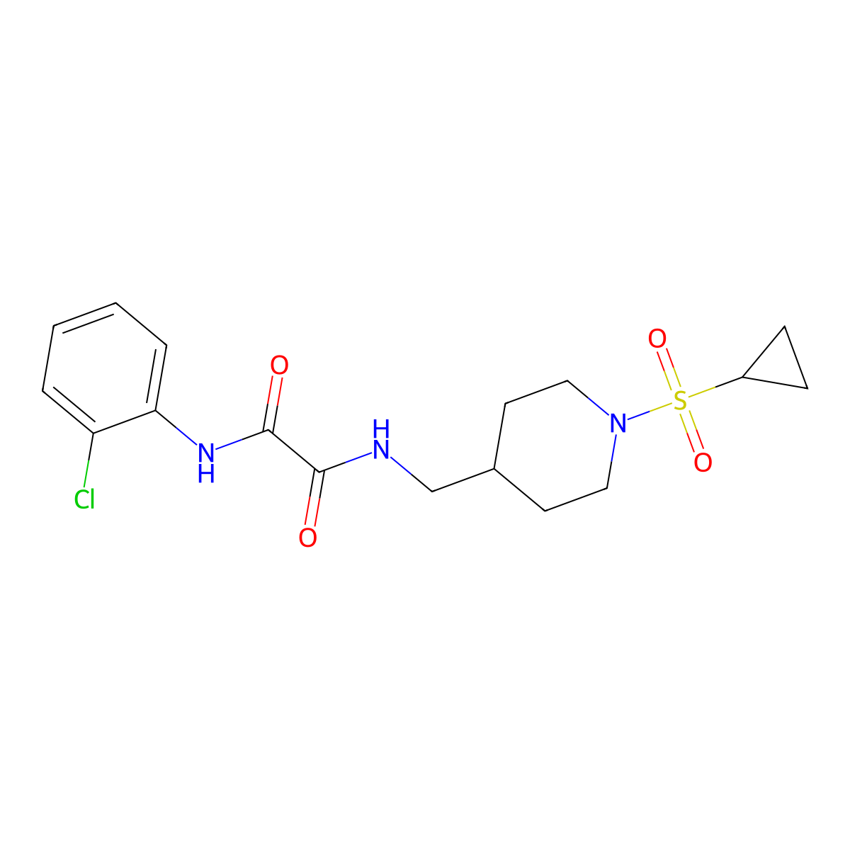 N1-(2-chlorophenyl)-N2-((1-(cyclopropylsulfonyl)piperidin-4-yl)methyl)oxalamide molecular structure, CAS 1235644-77-5