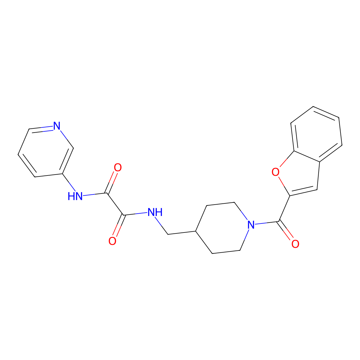 N1-((1-(benzofuran-2-carbonyl)piperidin-4-yl)methyl)-N2-(pyridin-3-yl)oxalamide molecular structure, CAS 1235644-86-6
