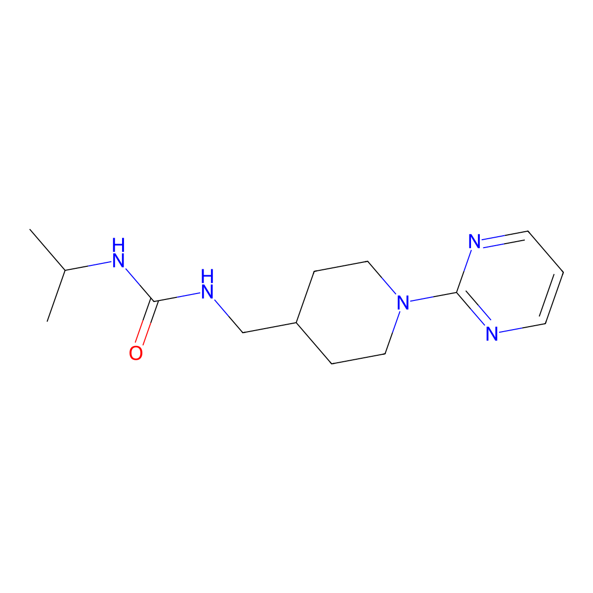 3-(Propan-2-yl)-1-{[1-(pyrimidin-2-yl)piperidin-4-yl]methyl}urea molecular structure, CAS 1235645-32-5